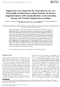 Cover page: Suppression of Leukotriene B4 Generation by Ex-vivo Neutrophils Isolated from Asthma Patients on Dietary Supplementation with Gammalinolenic Acid-containing Borage Oil: Possible Implication in Asthma