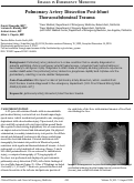 Cover page: Pulmonary Artery Dissection Post-blunt  Thoracoabdominal Trauma