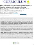 Cover page: Resuscitation Rotation: A Novel Emergency Medicine Rotation to Augment Resuscitative Training