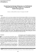 Cover page: Examining Contextual Influences on Fall-Related Injuries Among Older Adults for Population Health Management