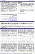 Cover page: symposium summary: New perspectives on comparative phylogeography: novel integrative approaches and challenges