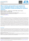 Cover page: Effects of dietary energy density and supplemental rumen undegradable protein on intake, viscera, and carcass composition of lambs recovering from nutritional restriction