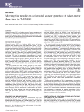 Cover page: Moving the needle on colorectal cancer genetics: it takes more than two to TANGO