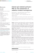 Cover page: Arterial spin labeled perfusion MRI for the assessment of radiation-treated meningiomas.