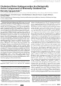 Cover page: Cholesteryl Ester Hydroperoxides Are Biologically Active Components of Minimally Oxidized Low Density Lipoprotein*