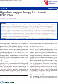 Cover page: Hyperbaric oxygen therapy for traumatic brain injury