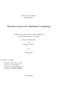 Cover page: Towards Large-scale Quantum Computing