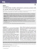 Cover page: L1CAM further stratifies endometrial carcinoma patients with no specific molecular risk profile