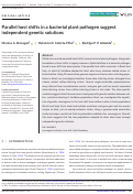 Cover page: Parallel host shifts in a bacterial plant pathogen suggest independent genetic solutions.