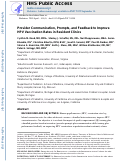 Cover page: Provider Communication, Prompts, and Feedback to Improve HPV Vaccination Rates in Resident Clinics