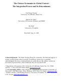 Cover page: The Chinese Economies in Global Context: The Integration Process and Its Determinants