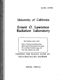 Cover page: YIELDING AND PLASTIC FLOW OF POLYCRYSTAINLINE NIOBIUM