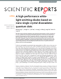 Cover page: A high-performance white-light-emitting-diodes based on nano-single crystal divanadates quantum dots