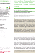 Cover page: Testing hypotheses of marsupial brain size variation using phylogenetic multiple imputations and a Bayesian comparative framework