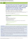 Cover page: Comparative intrauterine development and placental function of ART concepti: implications for human reproductive medicine and animal breeding