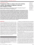 Cover page: Temperature effect on phase state and reactivity controls atmospheric multiphase chemistry and transport of PAHs