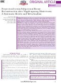 Cover page: Prepectoral versus Subpectoral Breast Reconstruction after Nipple-sparing Mastectomy: A Systematic Review and Meta-Analysis.