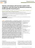 Cover page: Genome, transcriptome and secretome analyses of the antagonistic, yeast-like fungus <i>Aureobasidium pullulans</i> to identify potential biocontrol genes