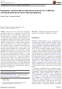 Cover page: Population variation affects interactions between two California salt marsh plant species more than precipitation