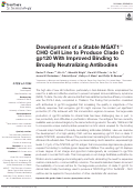 Cover page: Development of a Stable MGAT1- CHO Cell Line to Produce Clade C gp120 With Improved Binding to Broadly Neutralizing Antibodies.