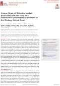 Cover page: Unique Strain of Rickettsia parkeri Associated with the Hard Tick Dermacentor parumapertus Neumann in the Western United States