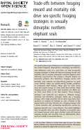 Cover page: Trade-offs between foraging reward and mortality risk drive sex-specific foraging strategies in sexually dimorphic northern elephant seals.