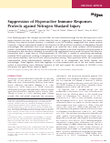 Cover page: Suppression of Hyperactive Immune Responses Protects against Nitrogen Mustard Injury.