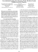 Cover page: Cross-situational Learning of Low Frequency Words: The Role of Context Familiarity and Age of Exposure