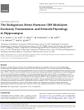 Cover page: The Endogenous Stress Hormone CRH Modulates Excitatory Transmission and Network Physiology in Hippocampus.