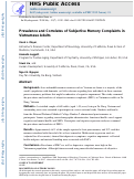 Cover page: Prevalence and correlates of subjective memory complaints in Vietnamese adults