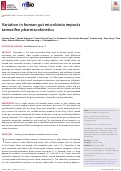 Cover page: Variation in human gut microbiota impacts tamoxifen pharmacokinetics