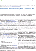 Cover page: Response to the Commentary from Bevelacqua et al.