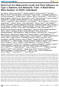 Cover page: Novel Loci for Adiponectin Levels and Their Influence on Type 2 Diabetes and Metabolic Traits: A Multi-Ethnic Meta-Analysis of 45,891 Individuals