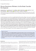 Cover page: Diverse Functions of Retinoic Acid in Brain Vascular Development