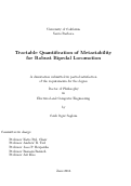 Cover page: Tractable Quantification of Metastability for Robust Bipedal Locomotion