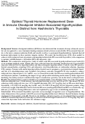 Cover page: Optimal Thyroid Hormone Replacement Dose in Immune Checkpoint Inhibitor-Associated Hypothyroidism Is Distinct from Hashimoto's Thyroiditis