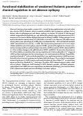 Cover page: Functional stabilization of weakened thalamic pacemaker channel regulation in rat absence epilepsy