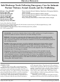 Cover page: Safe Discharge Needs Following Emergency Care for Intimate Partner Violence, Sexual Assault, and Sex Trafficking