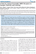 Cover page: A Role for Calcium-Permeable AMPA Receptors in Synaptic Plasticity and Learning