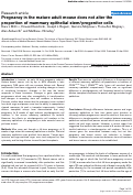 Cover page: Pregnancy in the mature adult mouse does not alter the proportion of mammary epithelial stem/progenitor cells