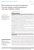 Cover page: Pharmacokinetics and pharmacodynamics of insulin analogs in special populations with type 2 diabetes mellitus