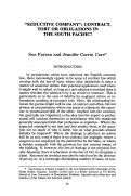 Cover page: "Seductive Company": Contract, Tort or Obligations in the South Pacific?