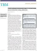 Cover page: Process evaluation and proximal impact of an affect-based exercise intervention among adolescents