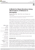Cover page: A Model for Basic Emotions Using Observations of Behavior in Drosophila