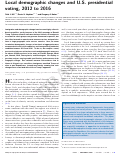 Cover page: Local demographic changes and US presidential voting, 2012 to 2016