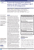 Cover page: Framework humanization optimizes potency of anti-CD72 nanobody CAR-T cells for B-cell malignancies