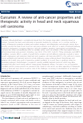 Cover page: Curcumin: A Review of Anti-Cancer Properties and Therapeutic Activity in Head &amp; Neck Squamous Cell Carcinoma