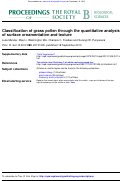 Cover page: Classification of grass pollen through the quantitative analysis of surface ornamentation and texture.