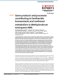 Cover page: Gene products and processes contributing to lanthanide homeostasis and methanol metabolism in Methylorubrum extorquens AM1