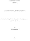 Cover page: Social Violations of Expectations and Peer Influence in Adolescents